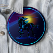 Badge Rond 15,2 Cm Bouton noir de cheval (En situation)