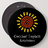 Badge Rond 15,2 Cm Bouton noir de conscience (Devant & derrière)