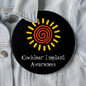 Badge Rond 15,2 Cm Bouton noir de conscience (En situation)