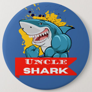 BADGE ROND 15,2 CM BOUTON ONCLE REQUIN