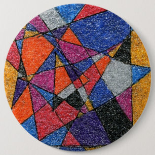 Badge Rond 15,2 Cm Bouton "Or et bijoux" Art Abstrait