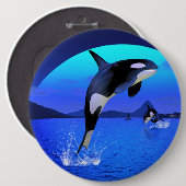 Badge Rond 15,2 Cm Bouton Orca (Devant & derrière)