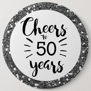 Badge Rond 15,2 Cm Bouton Parties scintillant d'argent à 60 ans