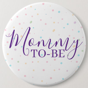 Badge Rond 15,2 Cm Bouton Pastel Confetti Baby Future Maman