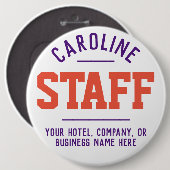 Badge Rond 15,2 Cm Bouton Personnel (Devant & derrière)