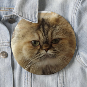 BADGE ROND 15,2 CM BOUTON PHOTO CHAT PERSONNALISÉ GRAND