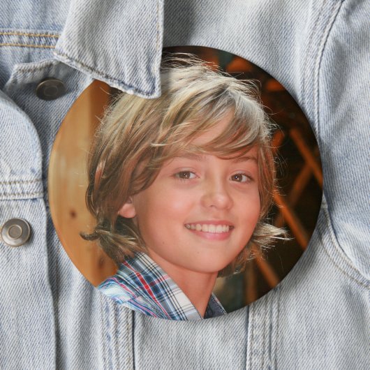 Badge Rond 15,2 Cm Bouton photo grand format (En situation)