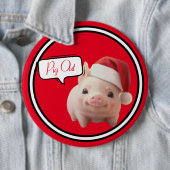 Badge Rond 15,2 Cm Bouton Piggin' Out Holiday (En situation)