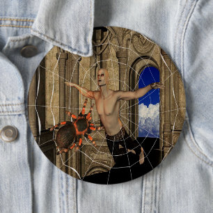 Badge Rond 15,2 Cm Bouton Pinback Web Vampire Spiders