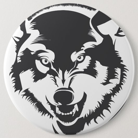 Badge Rond 15,2 Cm Bouton Pinback Wolf (Devant)