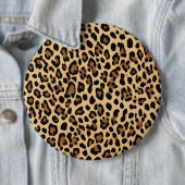 Badge Rond 15,2 Cm Bouton, points léopards (En situation)