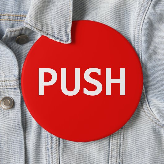 Badge Rond 15,2 Cm Bouton poussoir rouge (bouton colossal) (En situation)