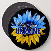 Badge Rond 15,2 Cm Bouton Prière pour l'Ukraine (Devant & derrière)