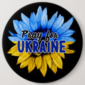 Badge Rond 15,2 Cm Bouton Prière pour l'Ukraine (Devant)