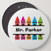 Badge Rond 15,2 Cm Bouton Retour à l'enseignant de l'école (Devant & derrière)