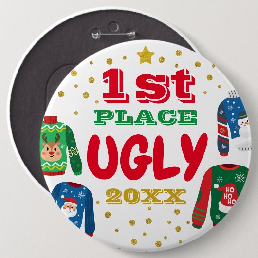 Badge Rond 15,2 Cm Bouton rond moche Sweater, Colossal, 6 pouces (Devant & derrière)