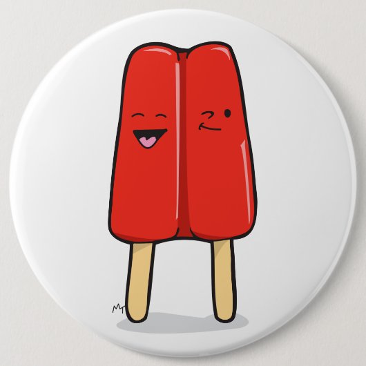 Badge Rond 15,2 Cm Bouton rond - Popsicles rouges (Devant)