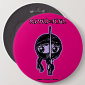 Badge Rond 15,2 Cm Bouton rosâtre de KUNOICHI (Devant & derrière)