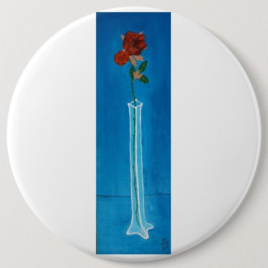 Badge Rond 15,2 Cm Bouton rose d'extra large (Devant)