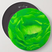 Badge Rond 15,2 Cm Bouton Rose vert - Personnalisable (Devant & derrière)