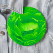 Badge Rond 15,2 Cm Bouton Rose vert - Personnalisable (En situation)