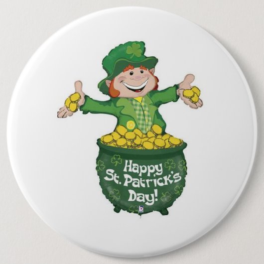 Badge Rond 15,2 Cm Bouton Saint Patrick (Devant)