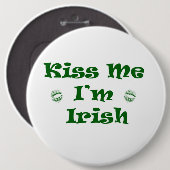 Badge Rond 15,2 Cm Bouton Saint Patrick (Devant & derrière)