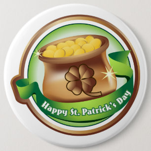 Badge Rond 15,2 Cm Bouton Saint Patrick/Clovers