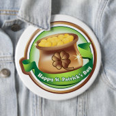 Badge Rond 15,2 Cm Bouton Saint Patrick/Clovers (En situation)