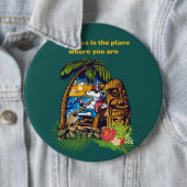 Badge Rond 15,2 Cm bouton vacances licorne (En situation)