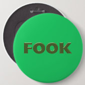 Badge Rond 15,2 Cm Bouton vert colossal Fook (Devant & derrière)