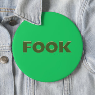 Badge Rond 15,2 Cm Bouton vert colossal Fook