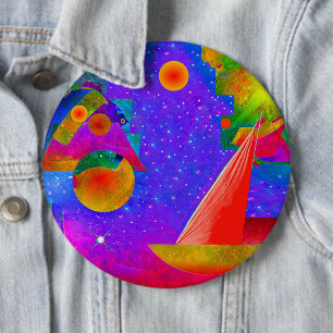 Badge Rond 15,2 Cm Bouton Voyage aux étoiles