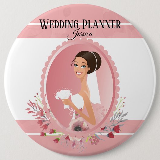 Badge Rond 15,2 Cm Bouton wedding planner (Devant)