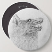 Badge Rond 15,2 Cm Bouton Wolf (Devant & derrière)