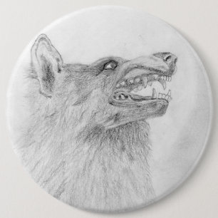 Badge Rond 15,2 Cm Bouton Wolf