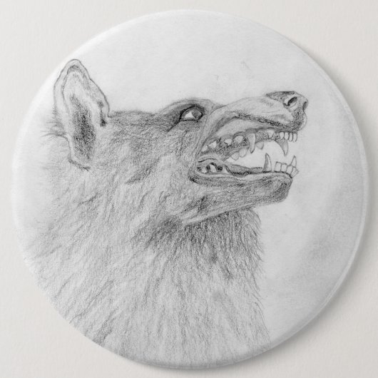 Badge Rond 15,2 Cm Bouton Wolf (Devant)