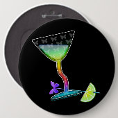 BADGE ROND 15,2 CM BOUTONS - BOUTEILLE MARTINI (Devant & derrière)