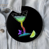 BADGE ROND 15,2 CM BOUTONS - BOUTEILLE MARTINI (En situation)