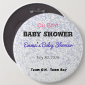 Badge Rond 15,2 Cm Boutons de Fête de Bébé Garçon (Devant & derrière)