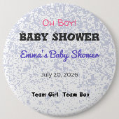 Badge Rond 15,2 Cm Boutons de Fête de Bébé Garçon (Devant)