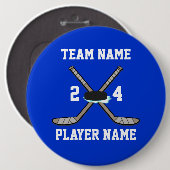 Badge Rond 15,2 Cm Boutons d'hockey (Devant & derrière)