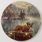 Badge Rond 15,2 Cm Boxer Christmas Festive Voyage (Devant)