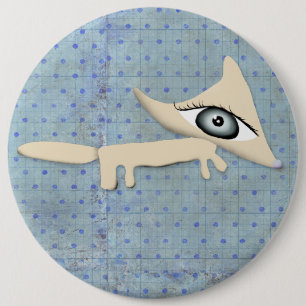 Badge Rond 15,2 Cm broche Renard parure pois bleus garçon Bouton de F