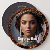 Badge Rond 15,2 Cm Bronze Glitz Pageant Bouton Pin Photo personnalisé (Devant & derrière)