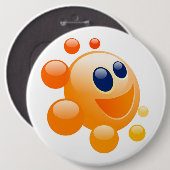 BADGE ROND 15,2 CM BUBBBLY SUN (Devant & derrière)