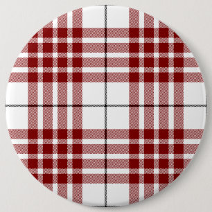 Badge Rond 15,2 Cm Buchanan tartan rouge blanc plaid