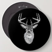 Badge Rond 15,2 Cm Buck White Tail Deer classique (Devant & derrière)