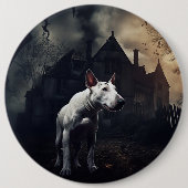 Badge Rond 15,2 Cm Bull Terrier Halloween effroi (Devant)