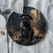 Badge Rond 15,2 Cm Bullmastiff Citrouilles Halloween effrayant (En situation)